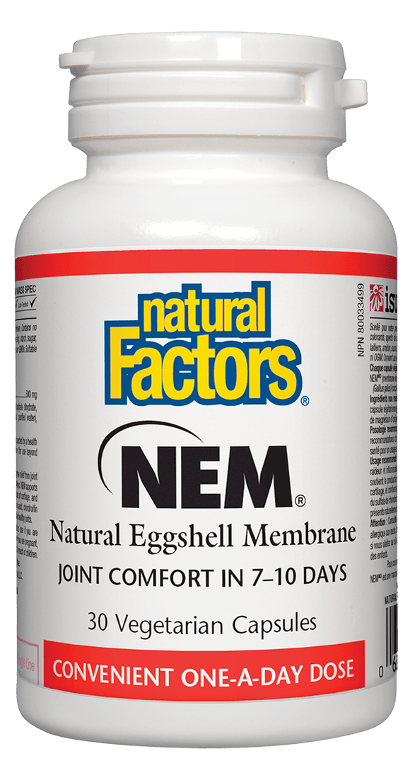 Natural Factors NEM®天然蛋殼膜,緩解關節疼痛,500毫克,30粒素食膠囊
