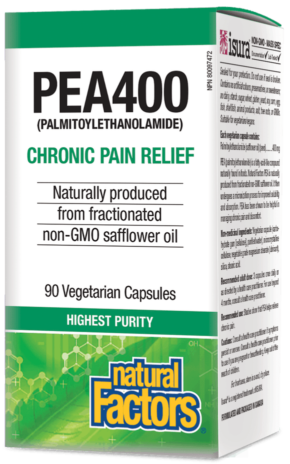 Natural Factors PEA400 Palmitoylethanolamide 90 Vegetarian capsules
