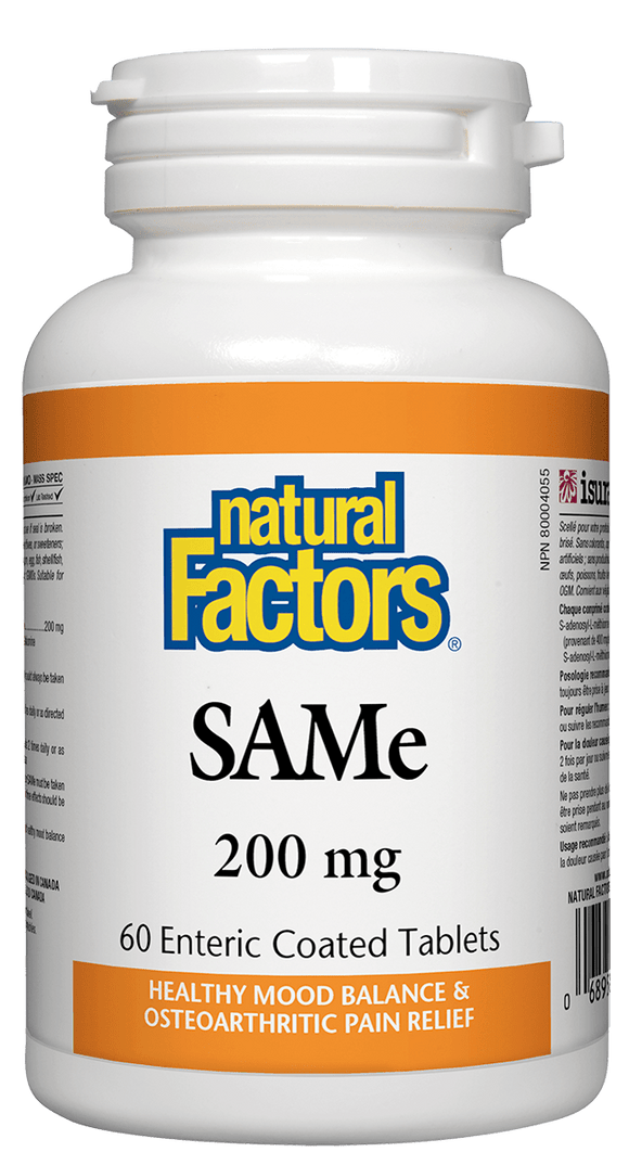 Natural Factors SAMe 200mg, 60 tabs