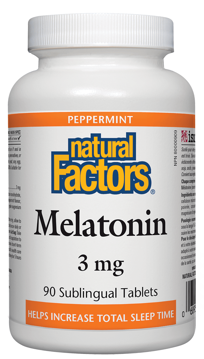 Natural Factors Melatonin 3 mg, 90 Sublingual Tablets