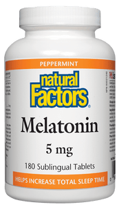 Natural Factors Melatonin 5 mg Peppermint 180 sublingual tablets