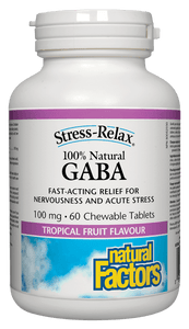 Natural Factors Stress-Relax&trade; 100% Natural GABA, 60 chewable tabs