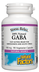 Natural Factors Stress-Relax&trade; 100% Natural GABA 100 mg, 90 caps