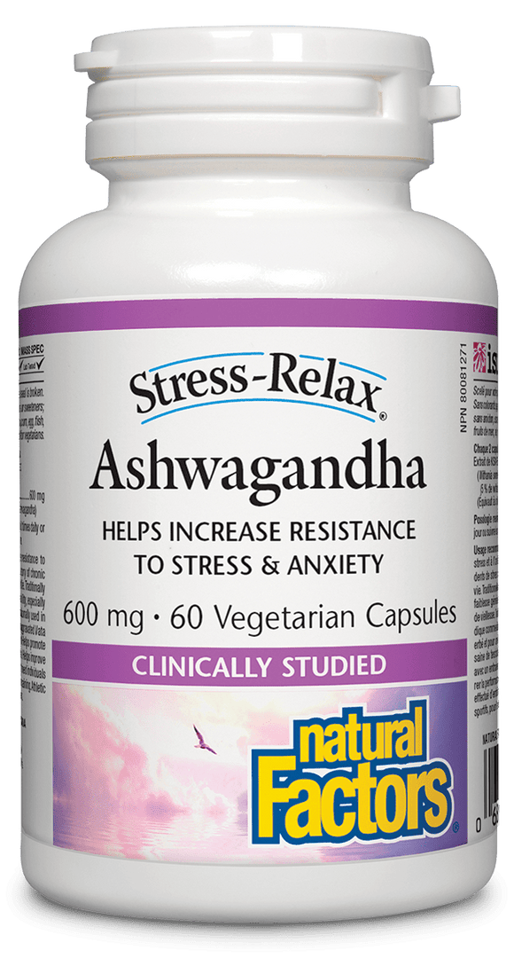 Natural Factors Ashwagandha 600 mg, 60 Vegetarian Capsules