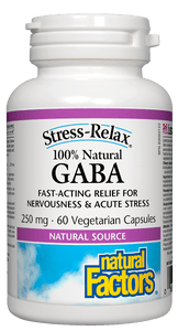 Natural Factors 100%天然GABA放松抗压 250 毫克 60 粒素食胶囊