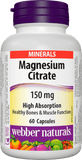 Webber Naturals Magnesium Citrate High Absorption 150 mg, 60caps