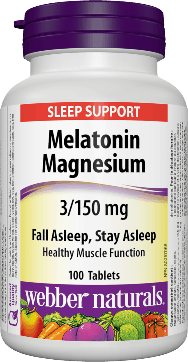 Webber Naturals Melatonin Magnesium 3/150 mg 100 tablets