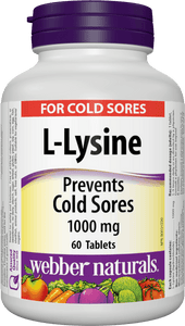 Webber Naturals L-Lysine, 1000 mg, 60 Tablets