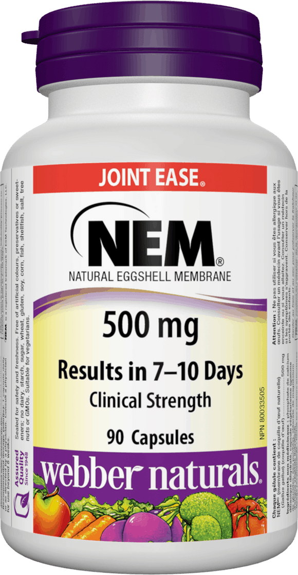 Webber Naturals  NEM  500毫克蛋壳膜，90粒胶囊