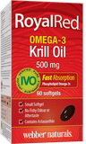 皇家红Omega-3磷虾油，500毫克，60粒软胶囊