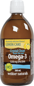 Webber Naturals 海洋水晶淨潔 純淨液體Omega-3，檸檬蛋糕口味，500毫升
