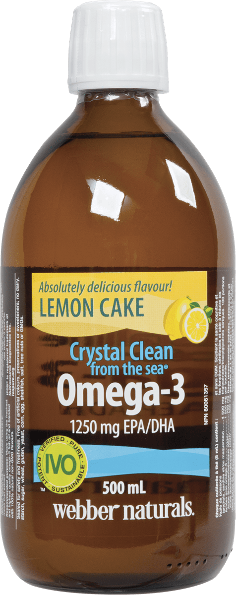 Webber Naturals 海洋水晶淨潔 純淨液體Omega-3，檸檬蛋糕口味，500毫升