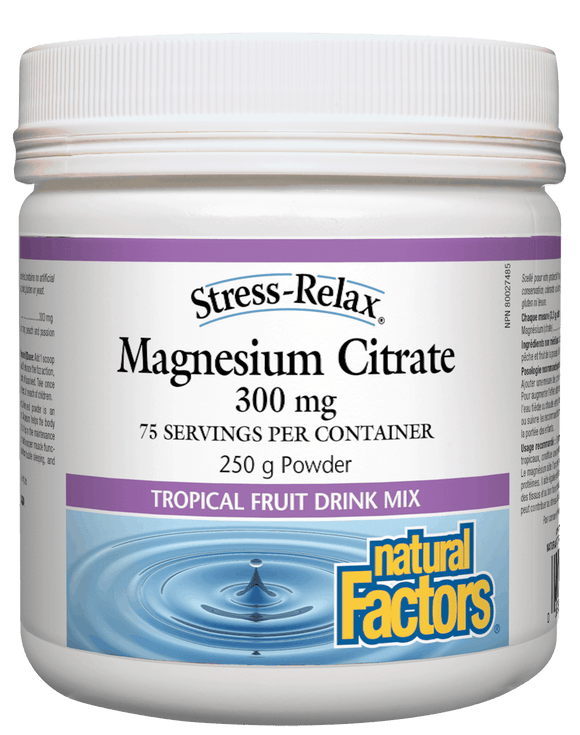 Natural Factors Magnesium Citrate 300 mg Tropical Fruit 250 g