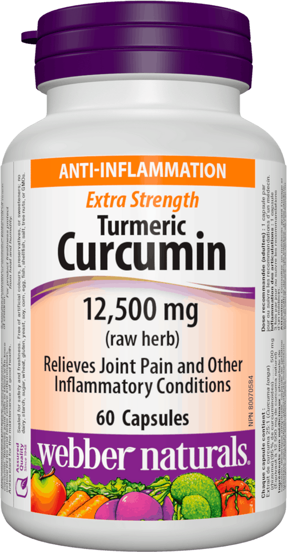 Webber Naturals  Turmeric Curcumin 500 mg · Extra Strength , 60 capsules