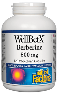 Natural Factors WellBetX 天然平衡血糖健康小檗碱，500毫克，120粒素食胶囊
