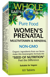 Whole Earth＆Sea 全食物孕妇产前综合维生素和矿物质，60片素食