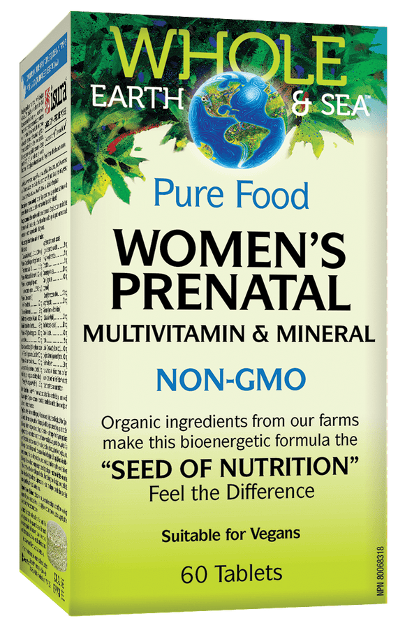 Whole Earth＆Sea 全食物孕妇产前综合维生素和矿物质，60片素食