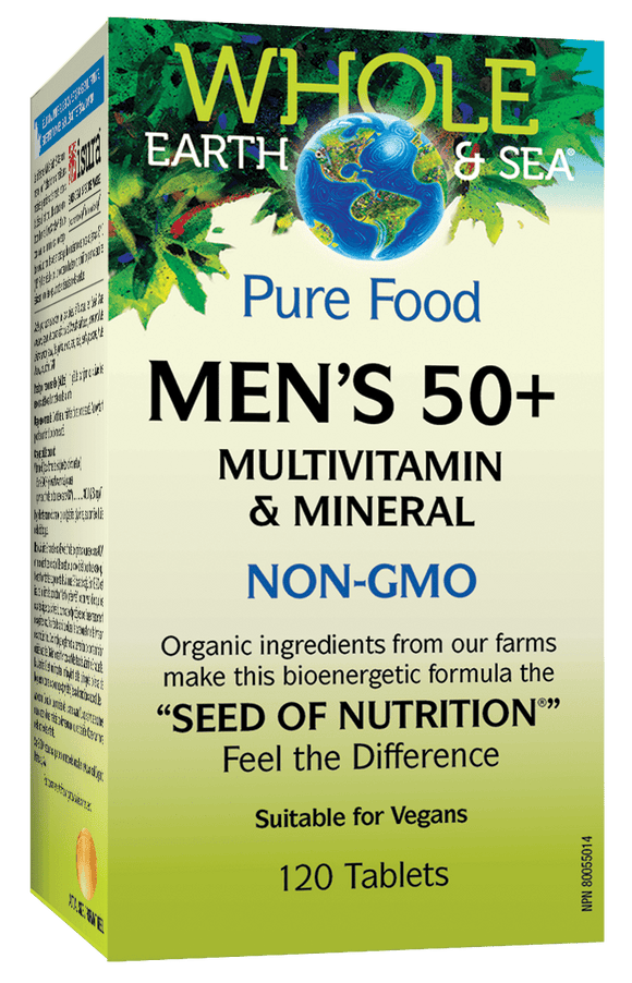 Natural Factors 全食物男士50+多种维生素和矿物质补充剂，120片