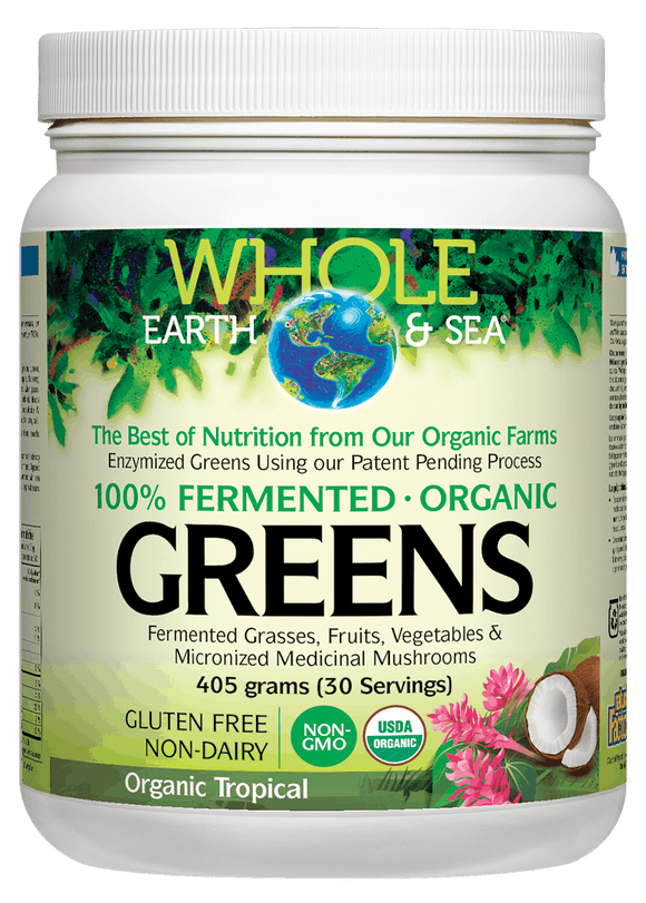Whole Earth & Sea 发酵绿色有机营养粉，405克（有机热带口味）
