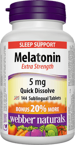 Webber Naturals Melatonin Easy Dissolve, 5 mg, 144 sublingual tablets