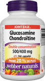 Webber Naturals Glucosamine and Chondroitin, 500/400 mg, 144 caps Bonus