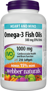 Webber Naturals Omega-3鱼油，1000mg,  优惠装210粒软胶囊