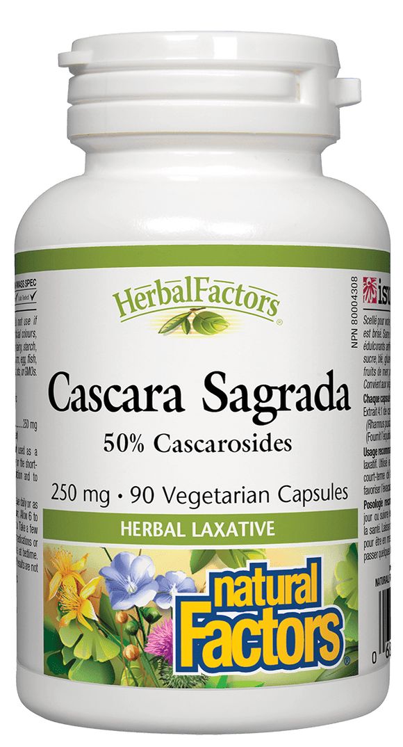 Naturals Factors Cascara Sagrada Extract, 250mg, 90 veg-caps