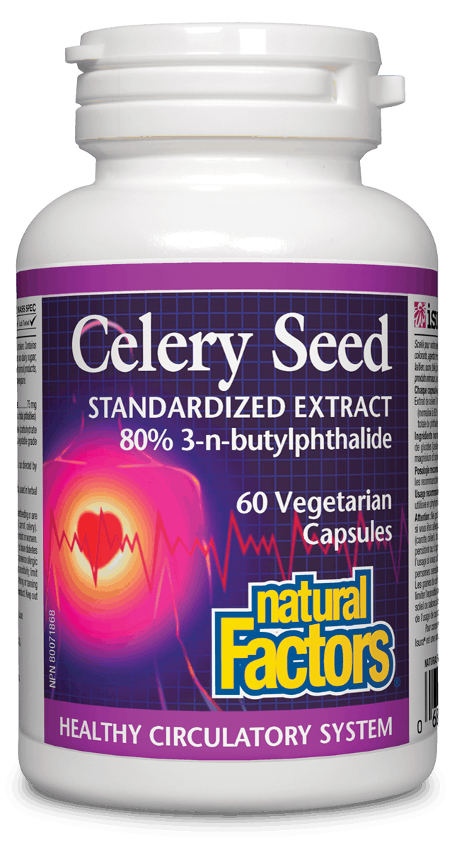 Natural Factors Celery Seed Extract, 60  vegetarian capsules