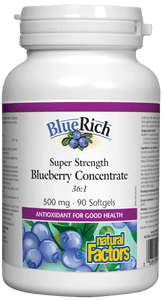 BlueRich 超强蓝莓萃取, 500毫克，90 软胶囊