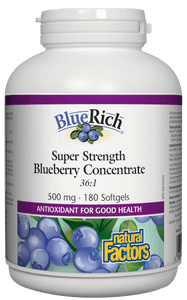 Natural Factors BlueRich Blueberry, 500mg, 180 softgel