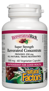 Natural Factors ResveratrolRich 500 mg, 60 vegi caps