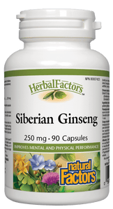 Natural Factors Siberian Ginseng Extract 250 mg, 90 v-caps