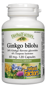 Natural Factors Ginkgo Biloba Extract, 60 mg, 120 capsules