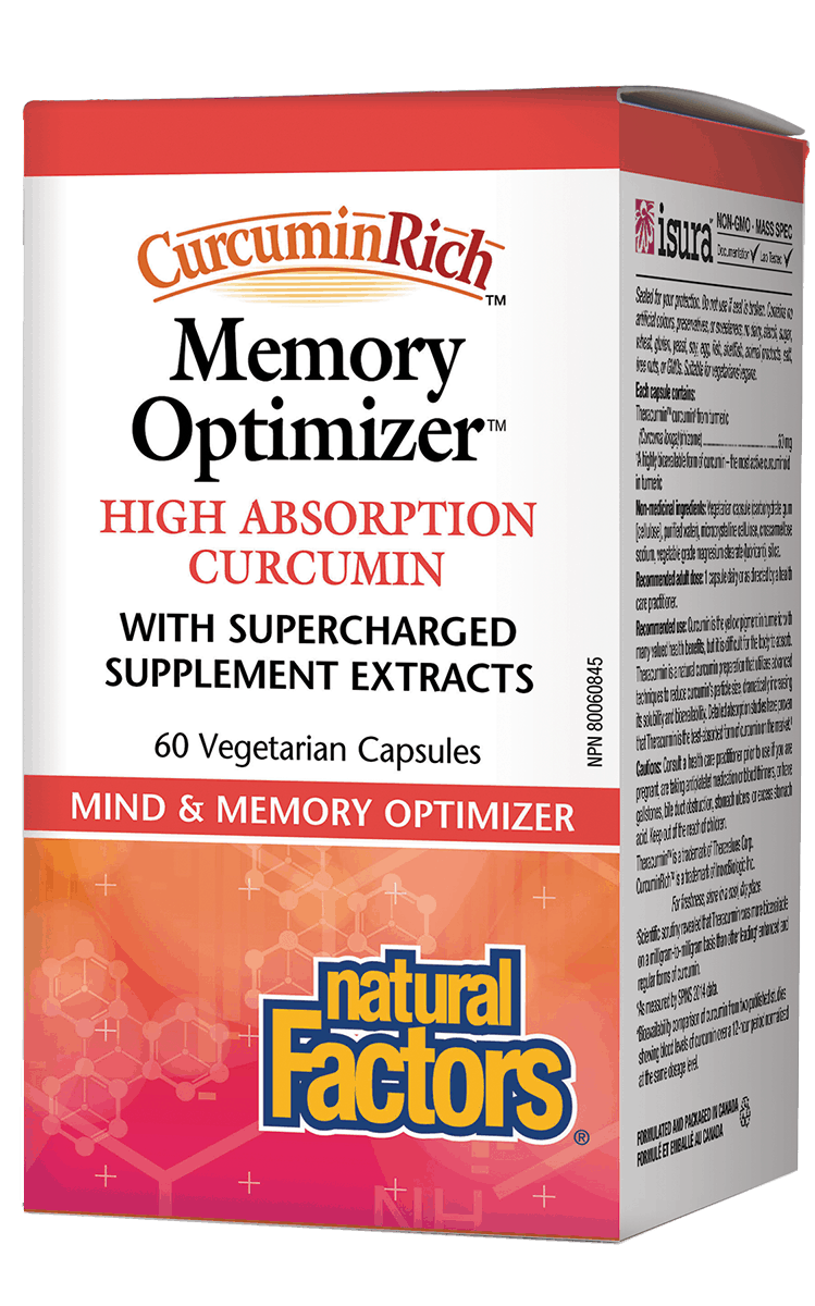 Natural Factors Memory Optimizer High Absorption Curcumin 60 Vegetarian capsules