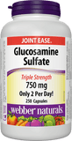 Webber Naturals Glucosamine  Sulfate 750mg, 250 Caps