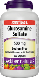 【clearance】Webber Naturals Sodium-Free Glucosamine Sulfate, 250 capsules EXP:MA2024