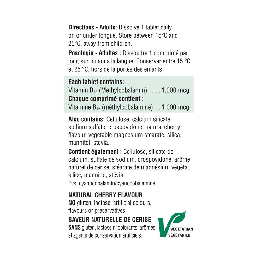 Jamieson 维生素B12 1000微克 甲基钴胺素快速溶解，100片