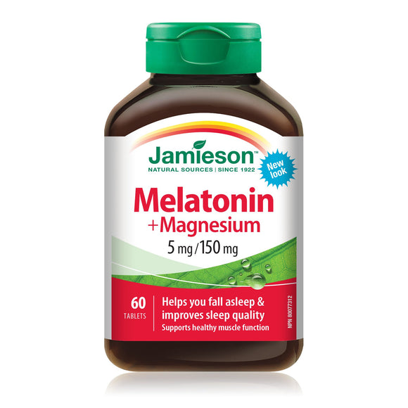 Jamieson Melatonin 5mg + Magnesium 150mg, 60 tabs