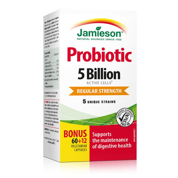 Jamieson 50 亿活性益生菌 ，60 + 12 粒素食胶囊