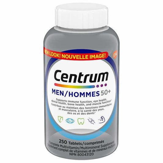 Centrum Complete Multivitamin & Mineral Supplement Men 50+ 250 tablets Canadian label