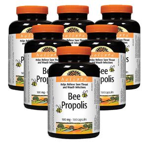 6 x Holista Bee Propolis, 500mg, 180 caps Bundle