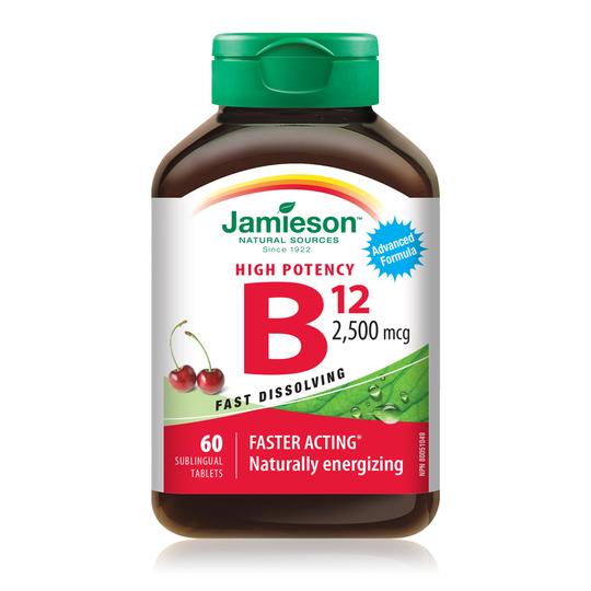 Jamieson Vitamin B12 2500 mcg 60 Sublingual Tablets Canada 