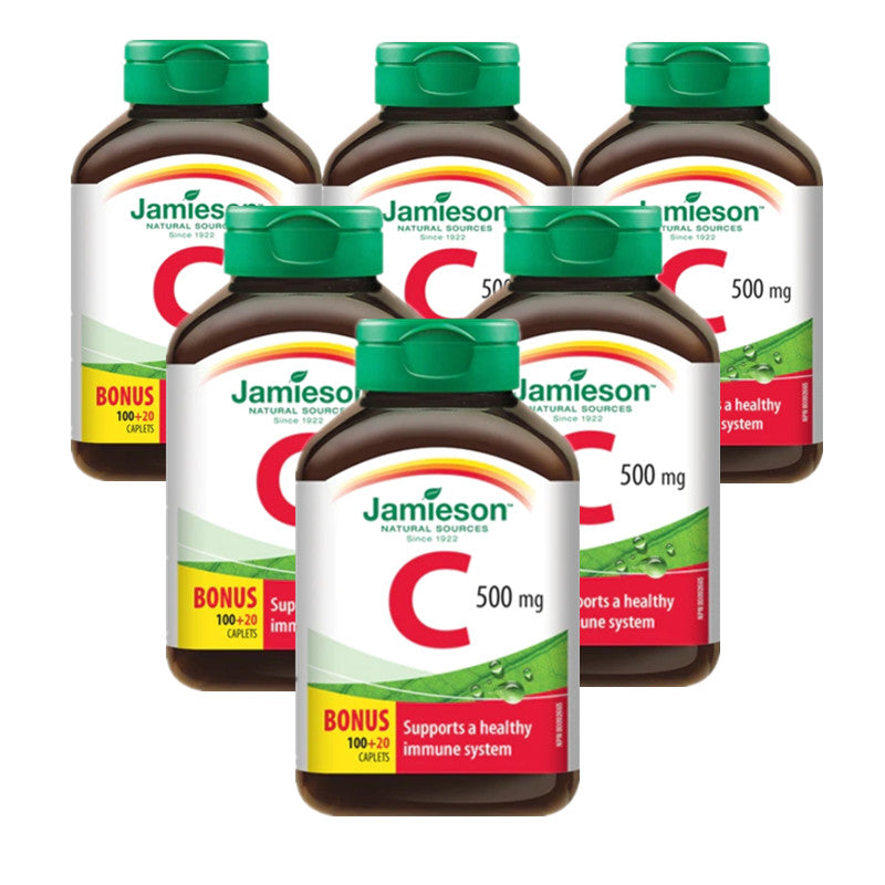 【优惠组合】6 x Jamieson 维生素 C，500 毫克，100+20 片 优惠装
