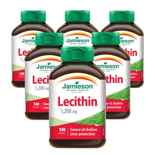 6 x Jamieson Lecithin 1200 mg, 100 Softgels Bundle