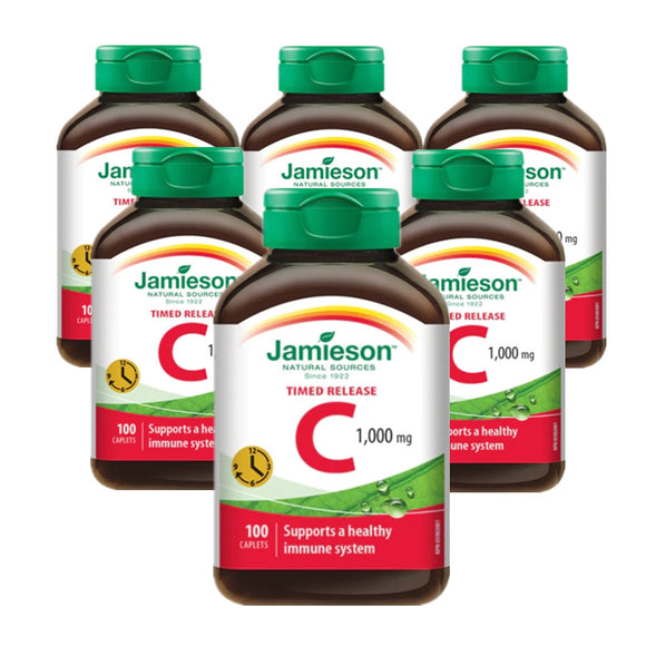 6 x Jamieson Vitamin C Time Release 100 caplets Bundle