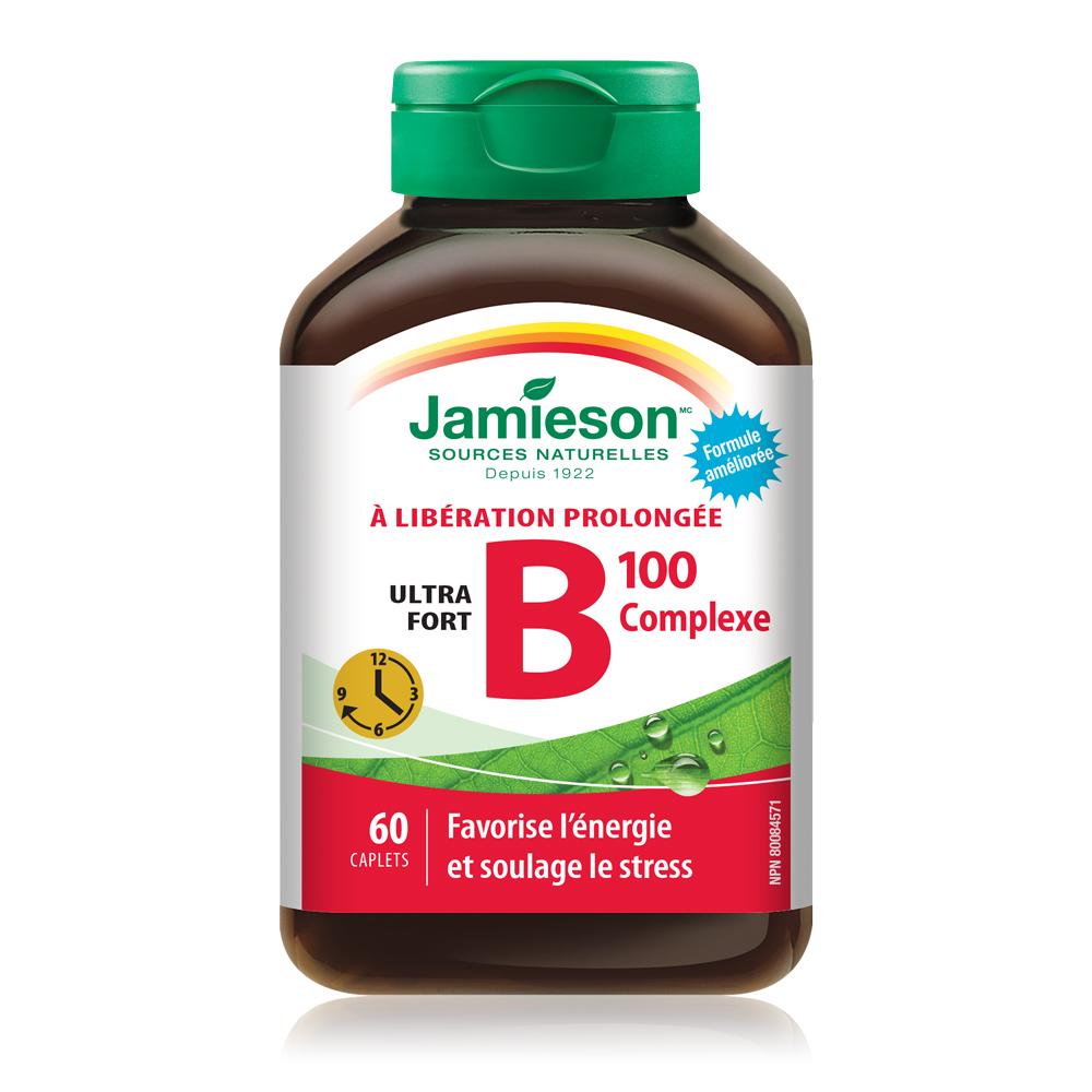Jamieson B-Complex 100mg, Time Release, 90+30 francais