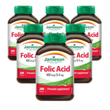 6 x  Jamieson Folic Acid 400 mcg, 200 tablets Bundle