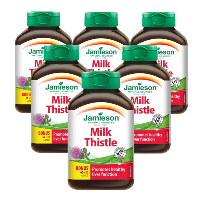 6 x Jamieson Milk Thistle, 60+30 caplets Bundle