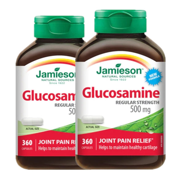 【優惠組合】2瓶 x Jamieson 健美生維骨力葡萄糖胺氨糖, 關節疼痛, 500毫克,  360粒