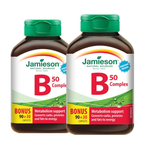 【优惠组合】2 x Jamieson 缓解压力 维生素B 50，加量装，90+30粒